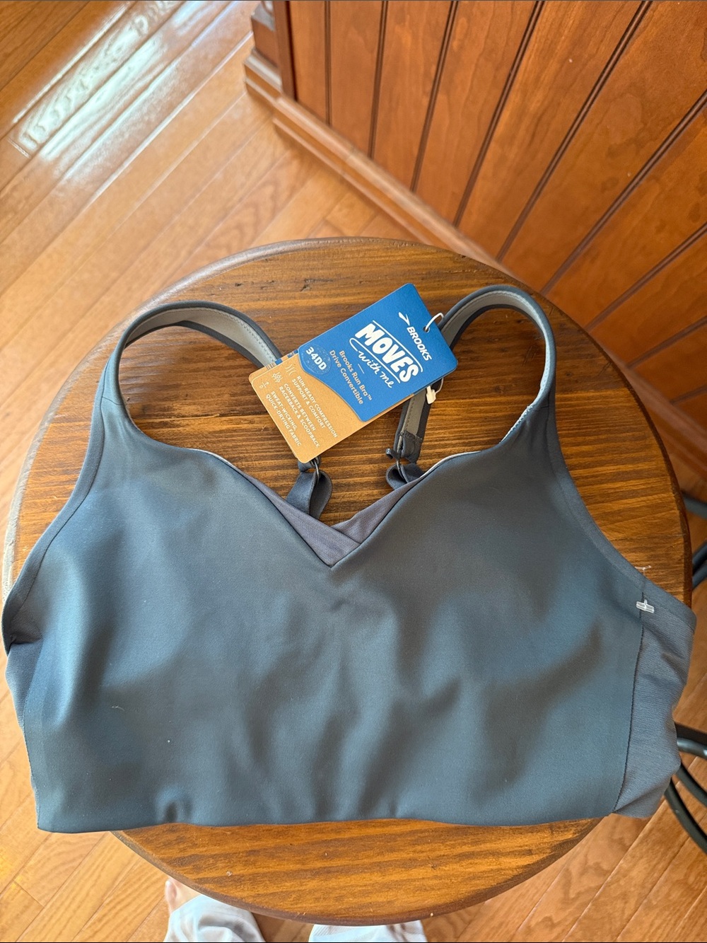 Brooks  Drive Convertible run bra Gray size 34DD